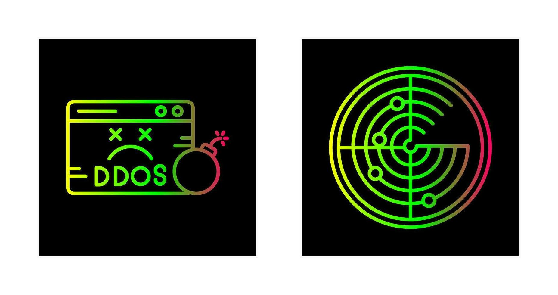 Ddos and Radar Icon vector