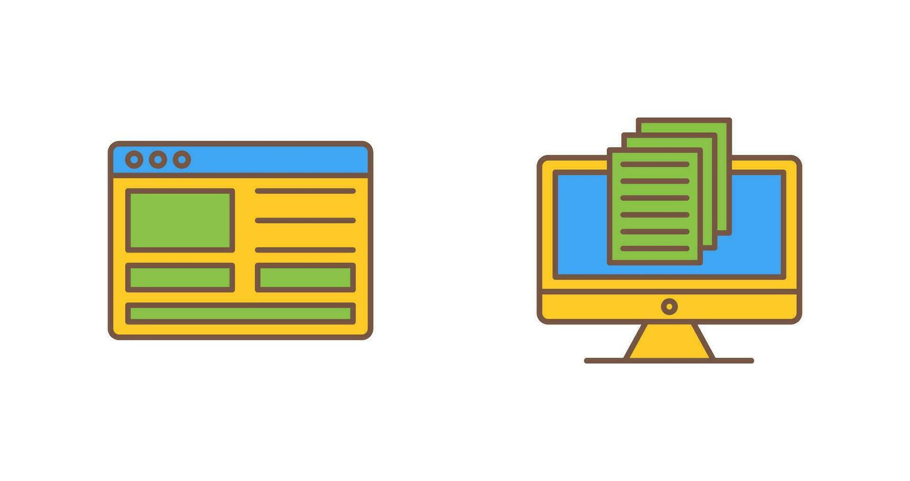 Web Design and Document Icon vector