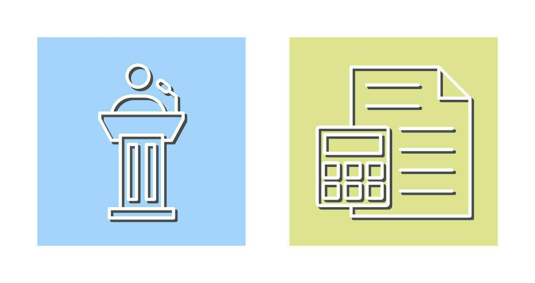 Podium and CalculatorSnack and Money Icon vector