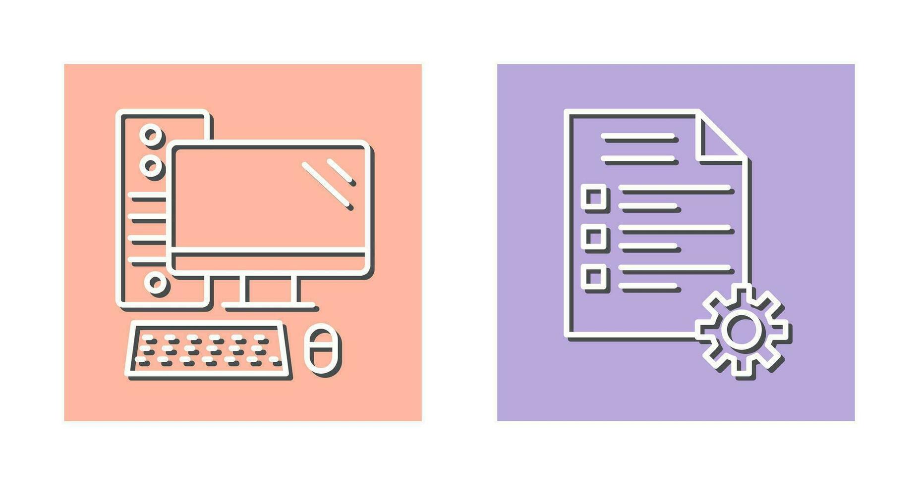 Computer and Test Icon vector