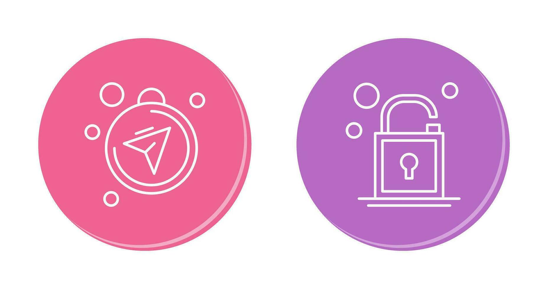 Compass and Open Lock Icon vector