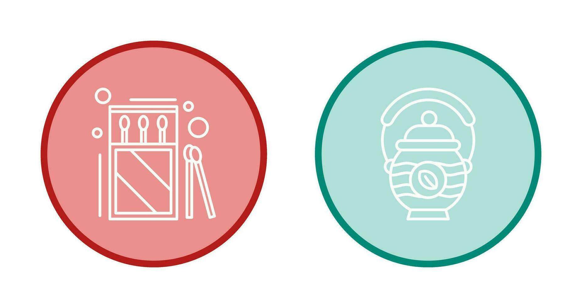 Matches and Teapot Icon vector