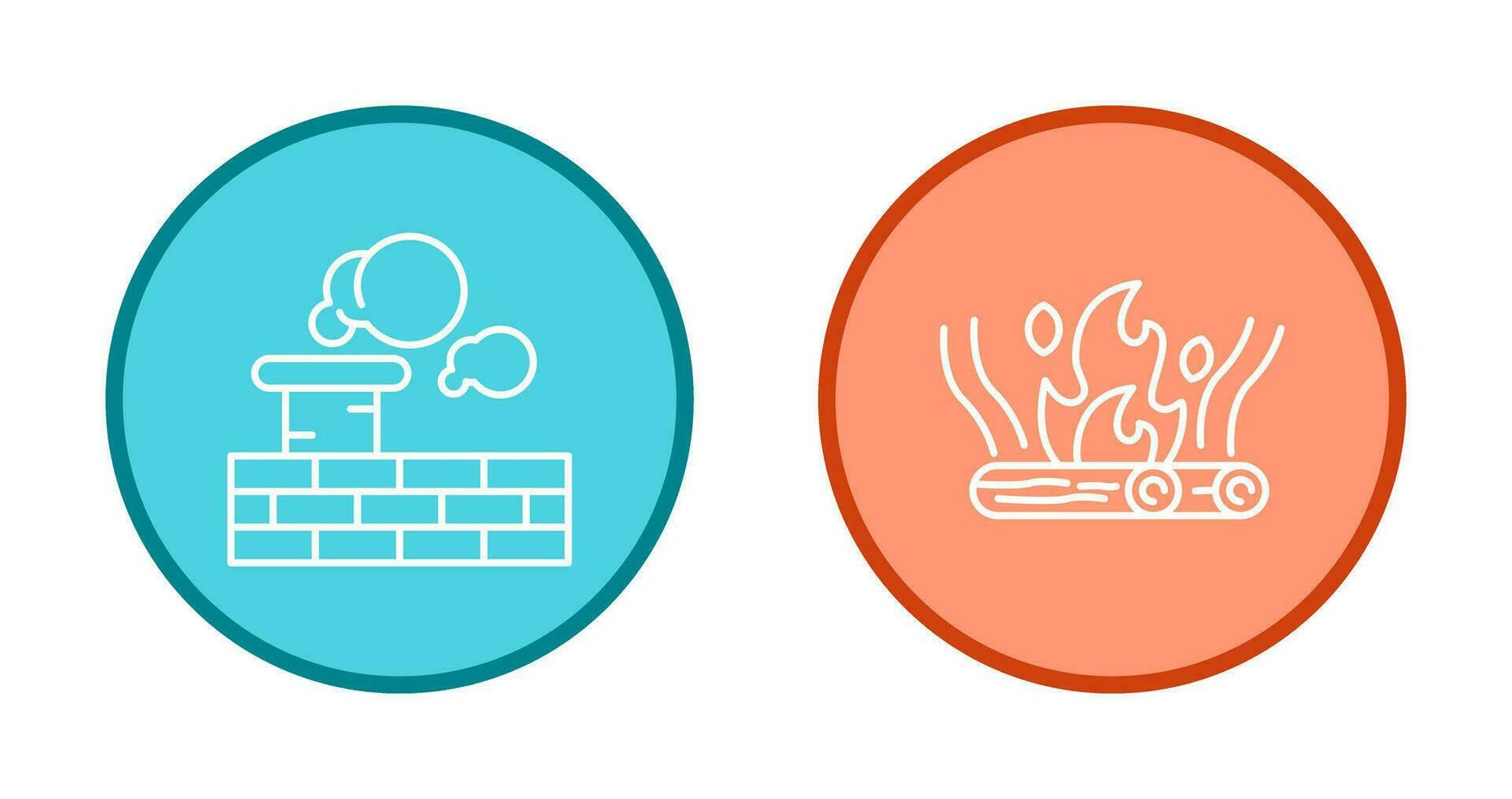 Chimney and Bonfire Icon vector