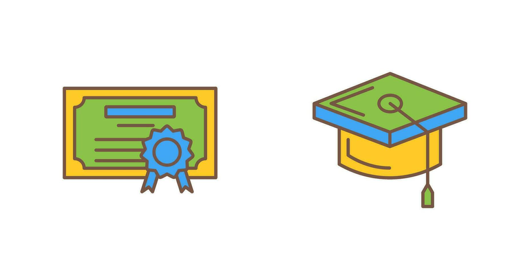 Diploma and Cap Icon vector