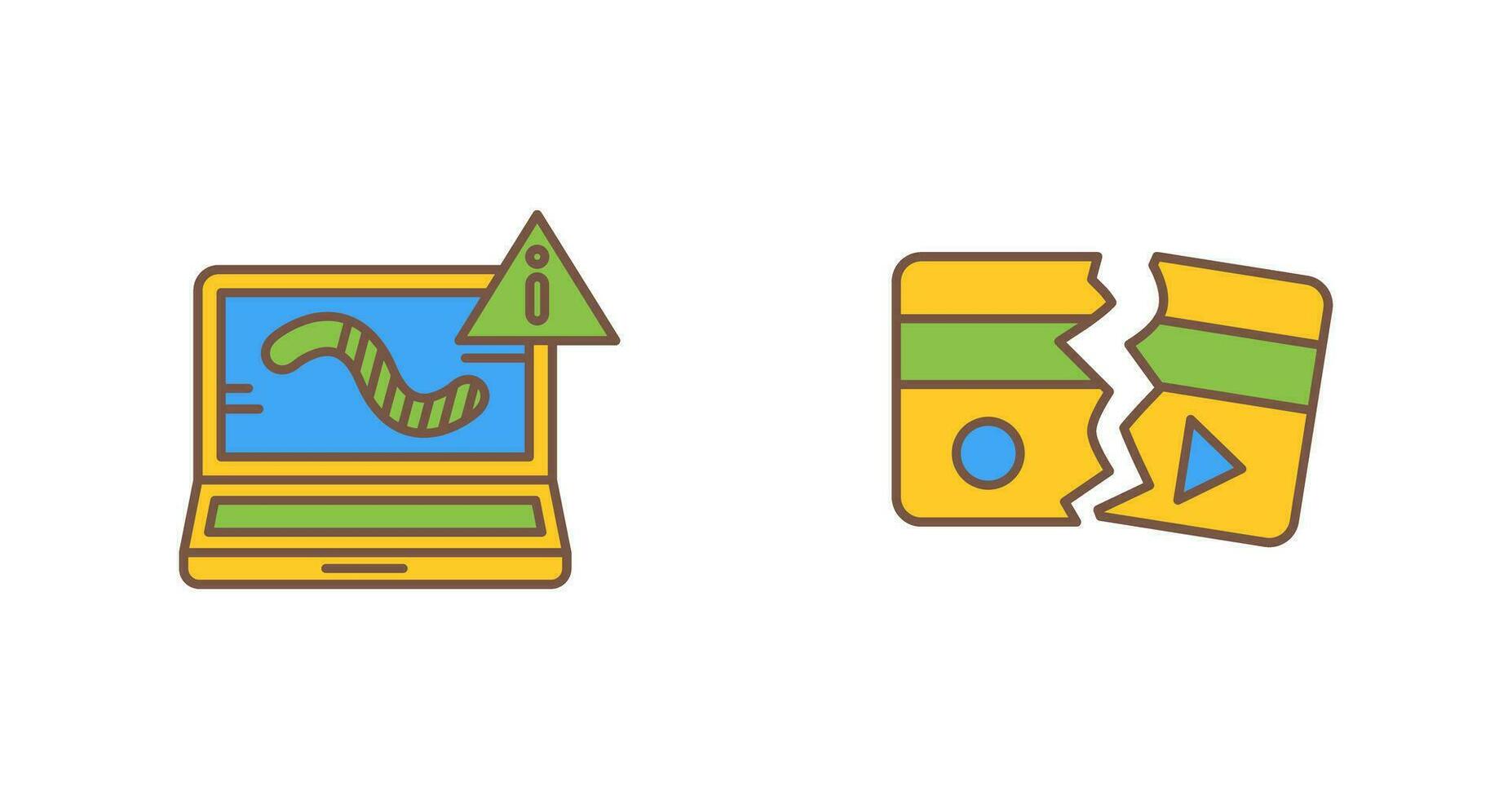 Worm and Broken Icon vector