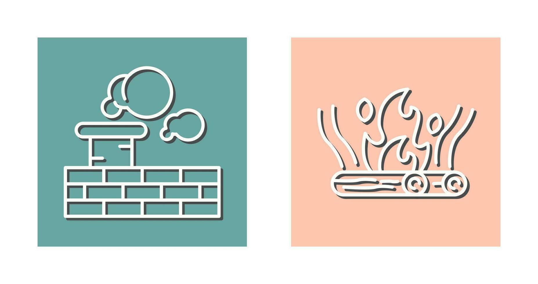 Chimney and Bonfire Icon vector