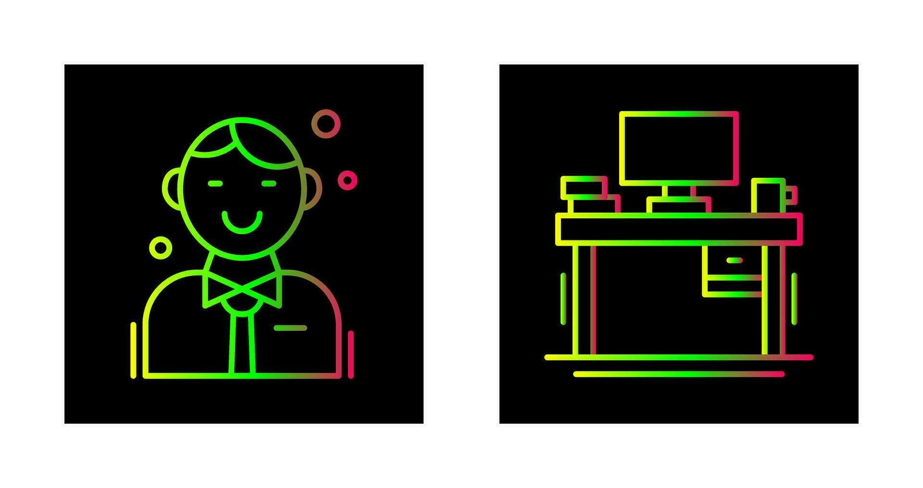 Employee and Desk Icon vector