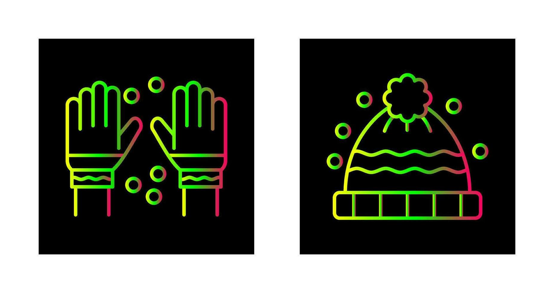 invierno guantes y invierno sombrero icono vector