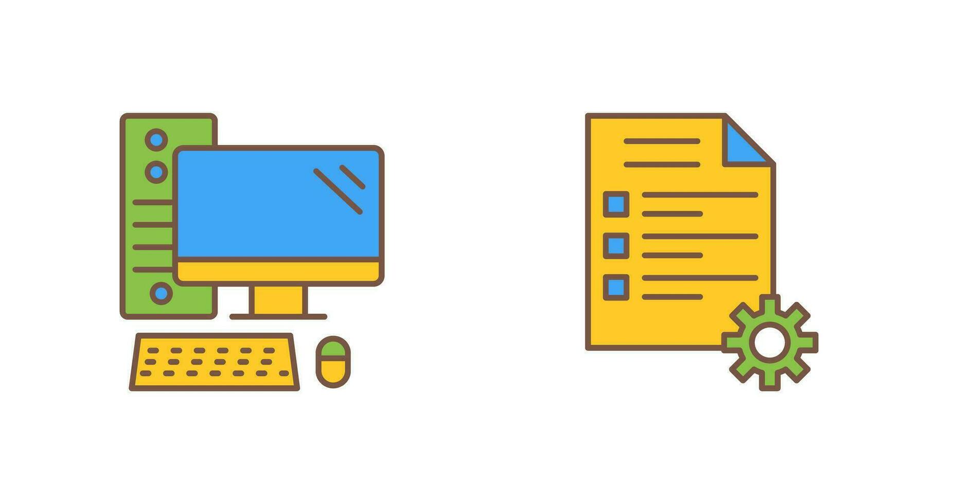 Computer and Test Icon vector
