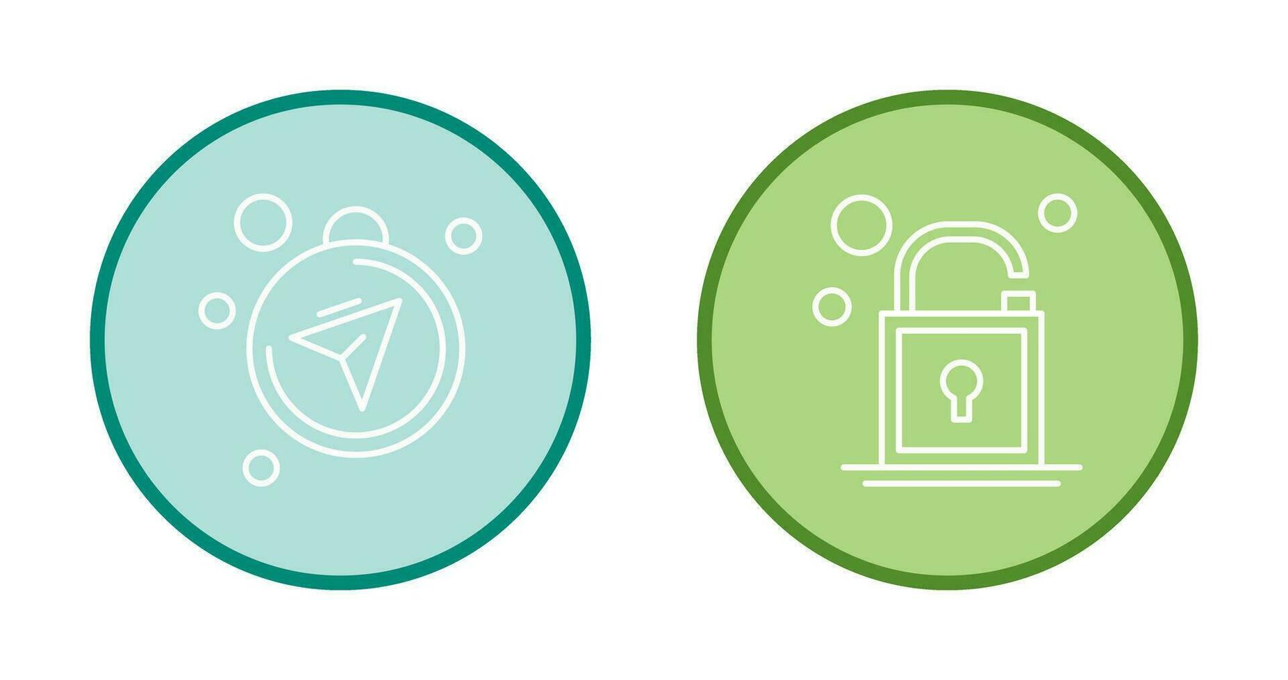 Compass and Open Lock Icon vector