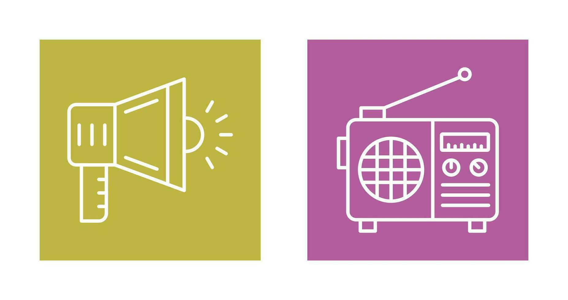 Megaphone and Radio Icon vector