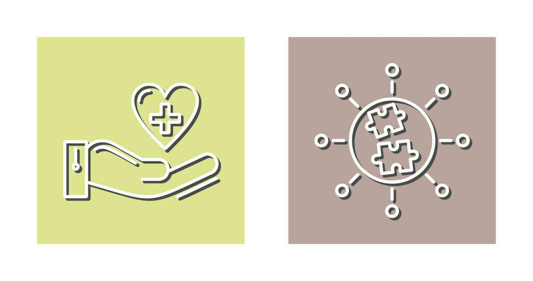 Puzzle and Care Icon vector