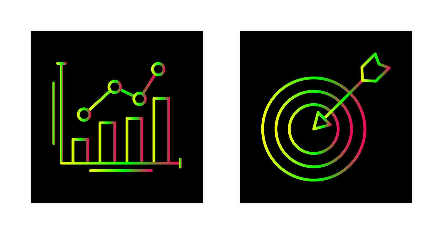 Bar Chart and Goal Icon vector