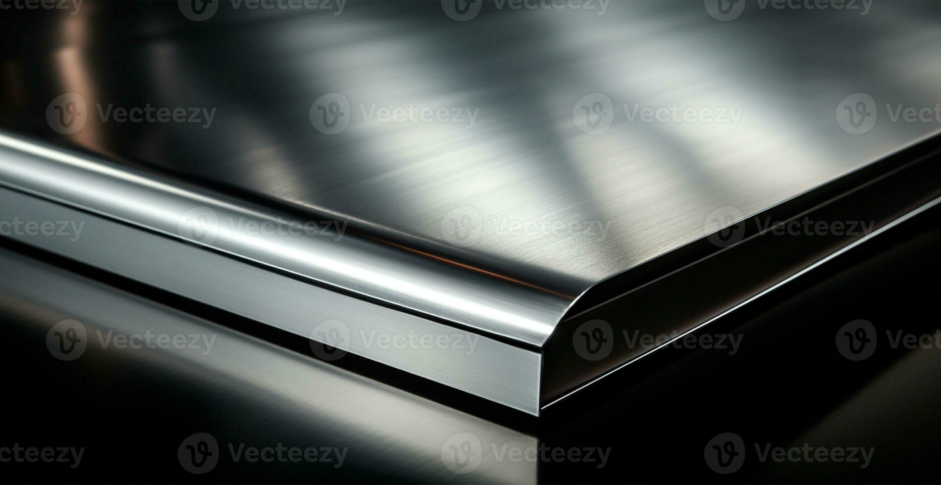 Panoramic metal texture, steel silver background - AI generated image photo