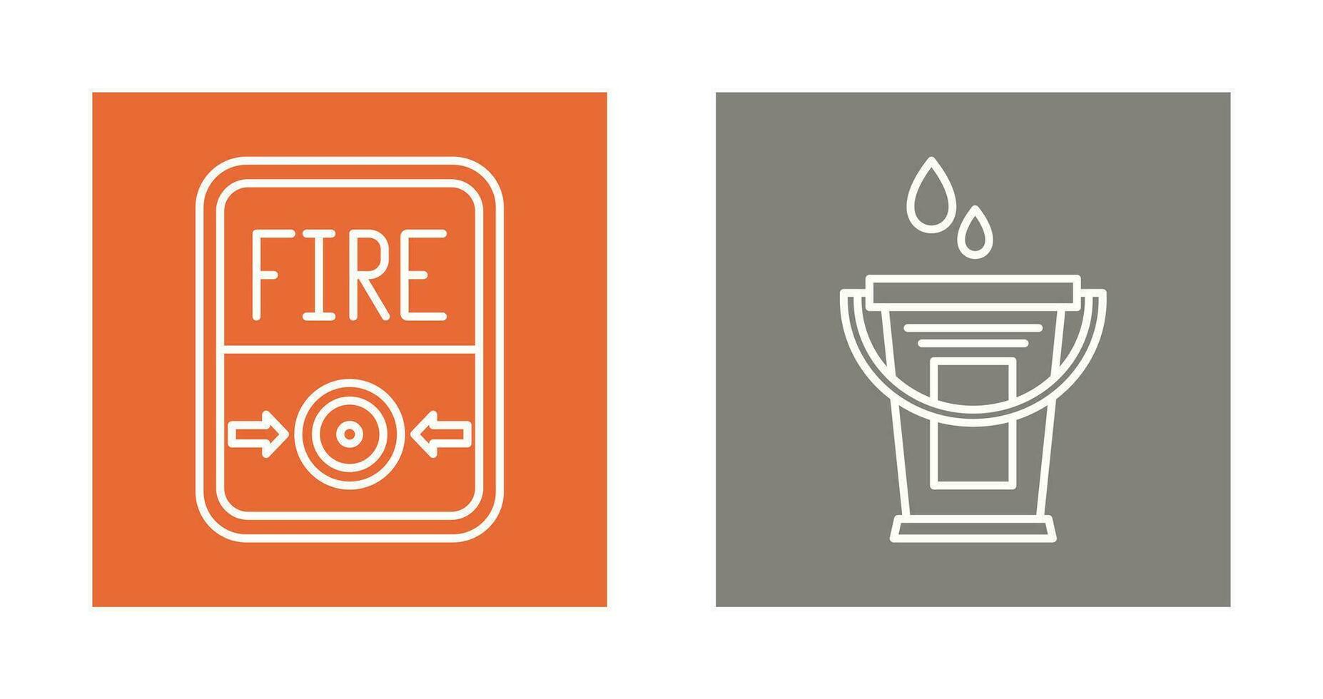 Fire Button and Water Bucket Icon vector