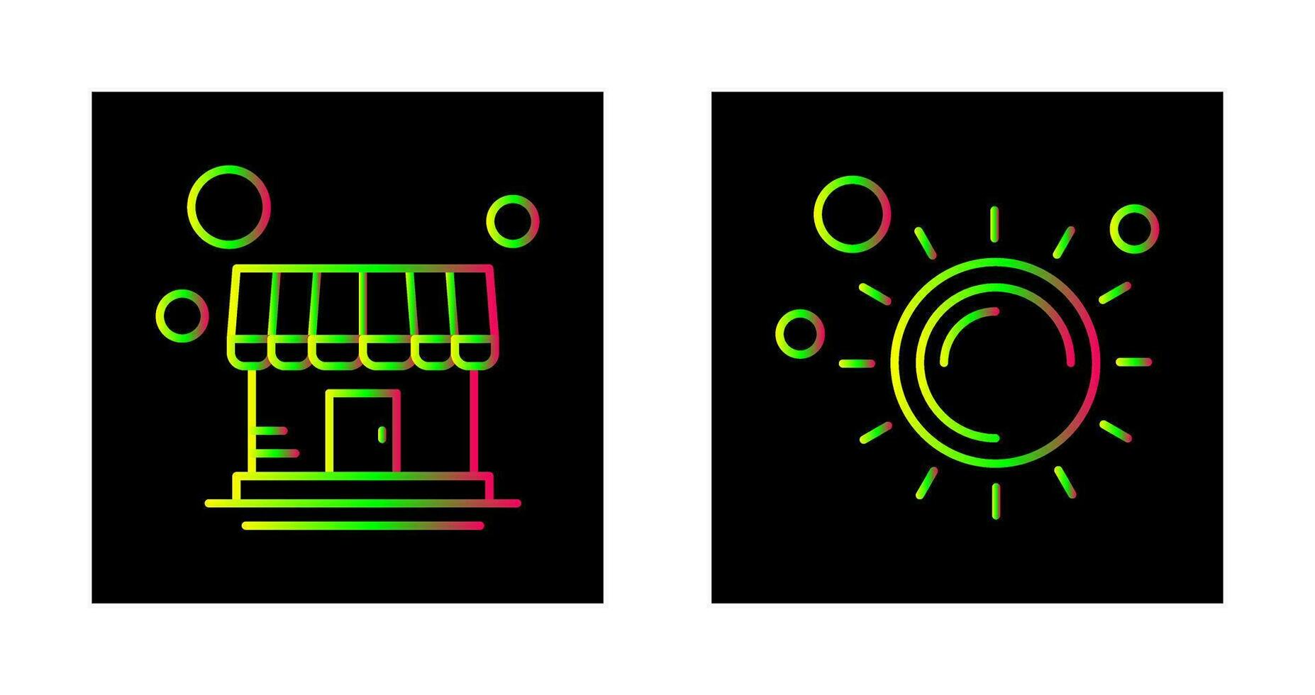 Store and Sun Icon vector