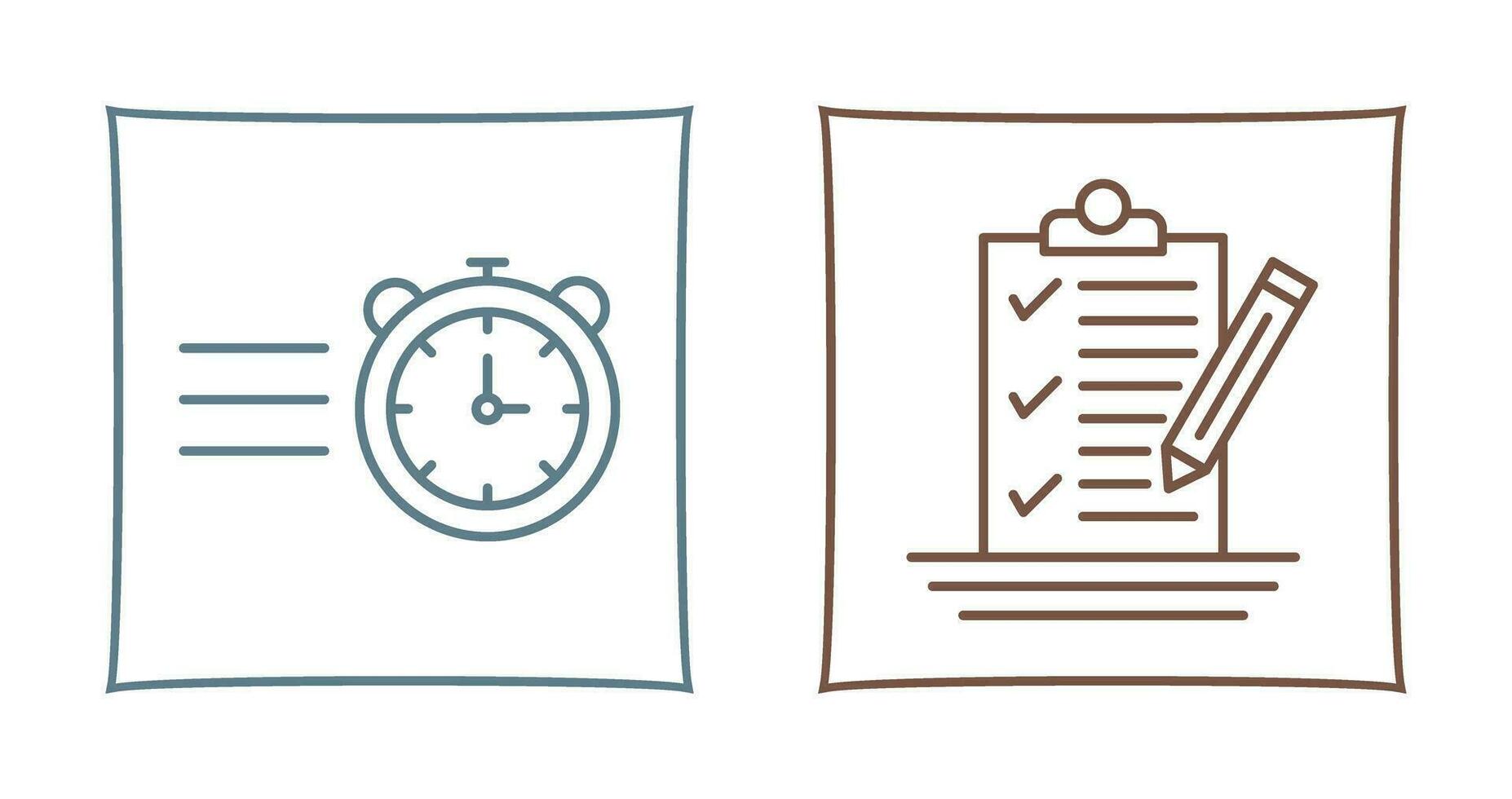 Stopwatch and Check List Icon vector