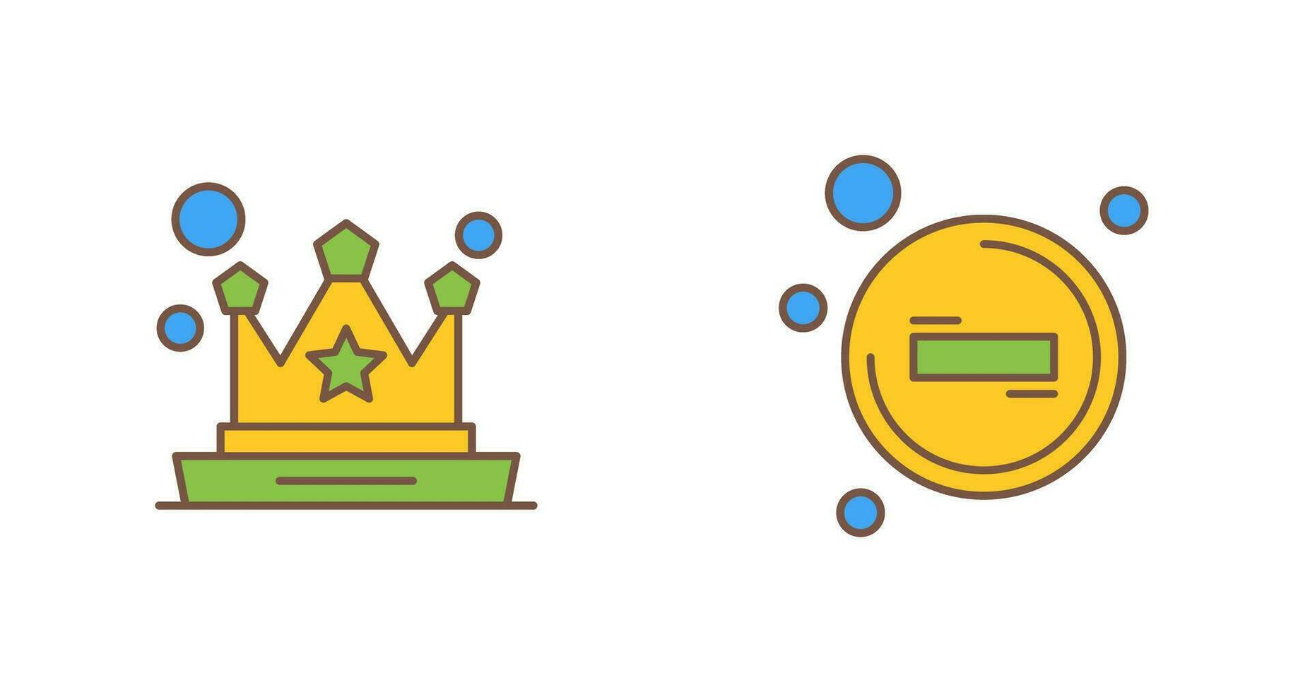 Crown and Remove Icon vector