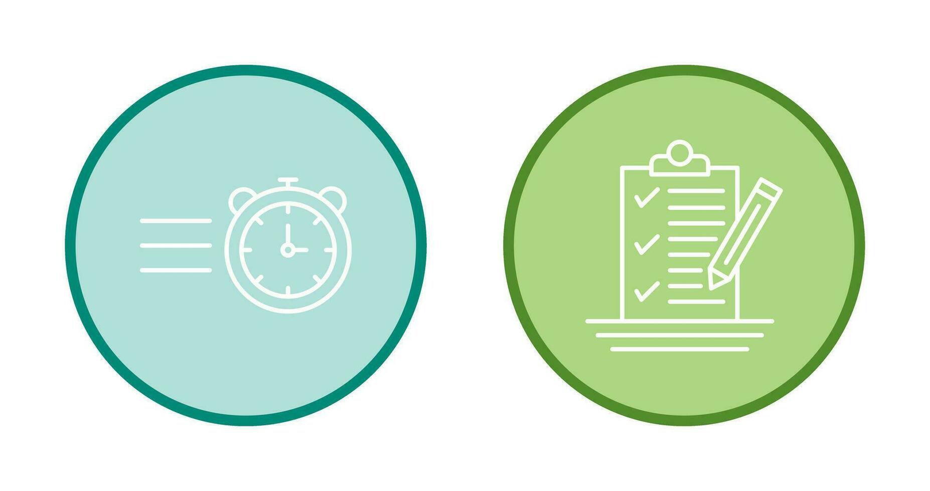 Stopwatch and Check List Icon vector