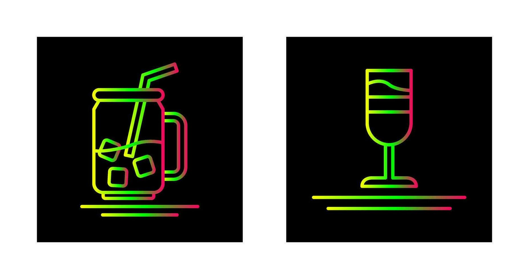 Iced Tea and Rainbow Drink Icon vector