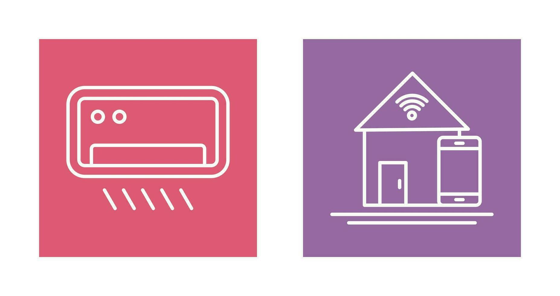 Air Conditioner and Home Automation Icon vector