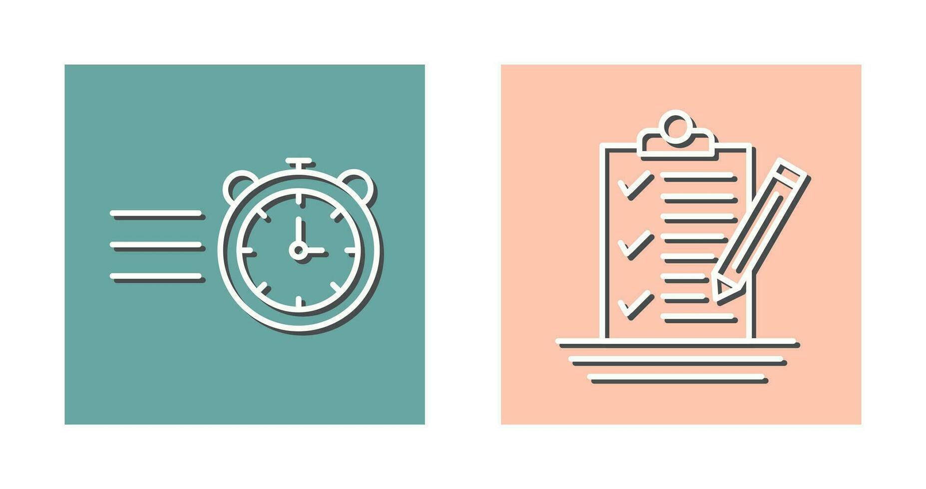 Stopwatch and Check List Icon vector