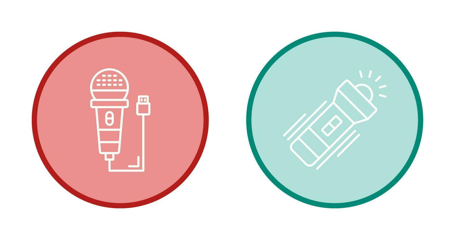 Microphone and Flashlight Icon vector