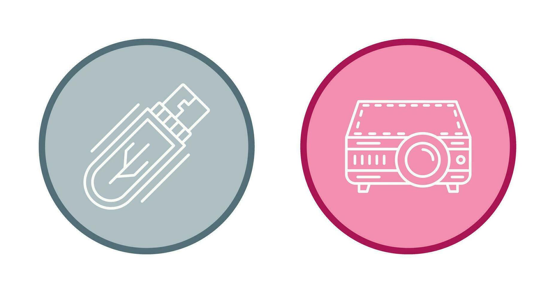 Usb Drive and Projector Icon vector