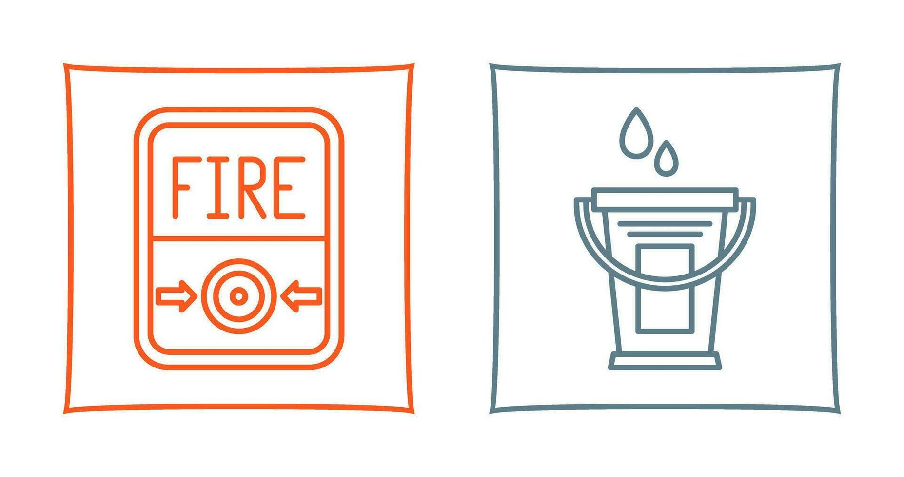 Fire Button and Water Bucket Icon vector