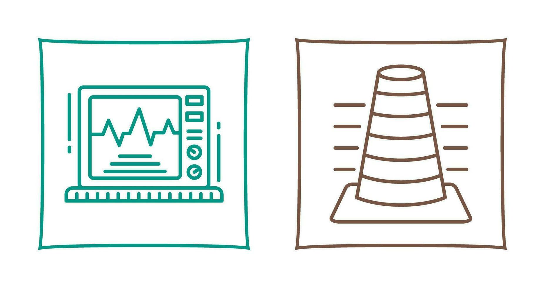 Bollard and Ekg Monitor Icon vector