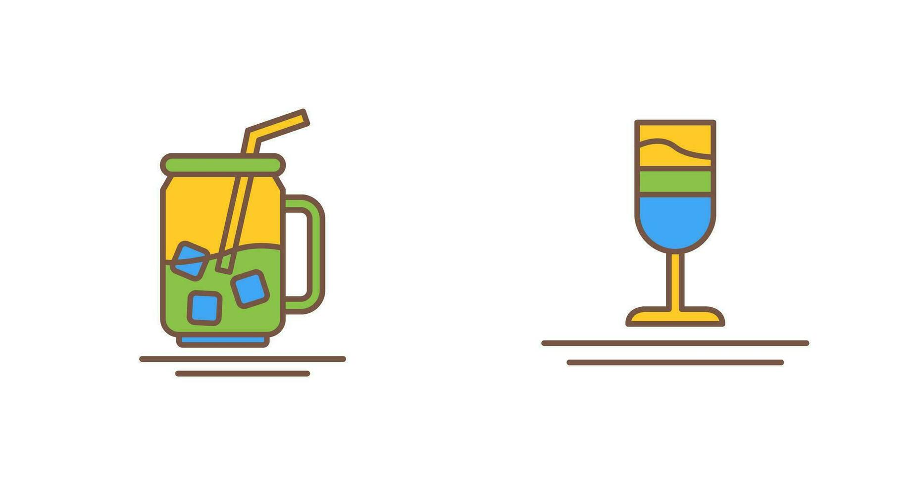 Iced Tea and Rainbow Drink Icon vector