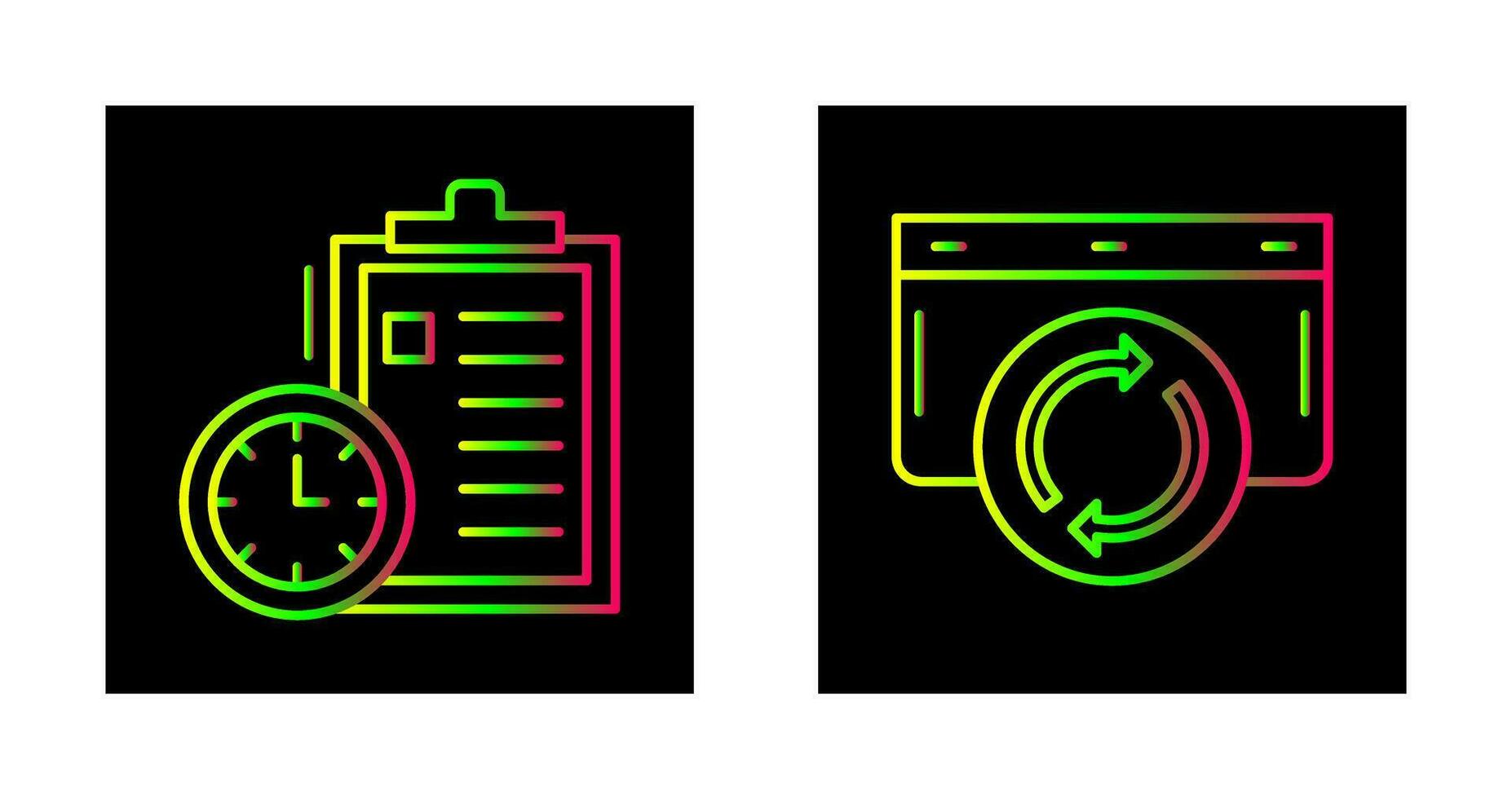 Time Management and Refresh Icon vector