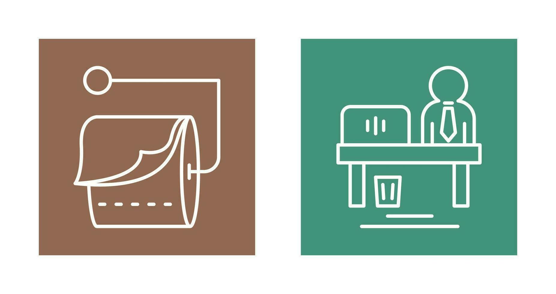 Tissue Roll and Worker Icon vector