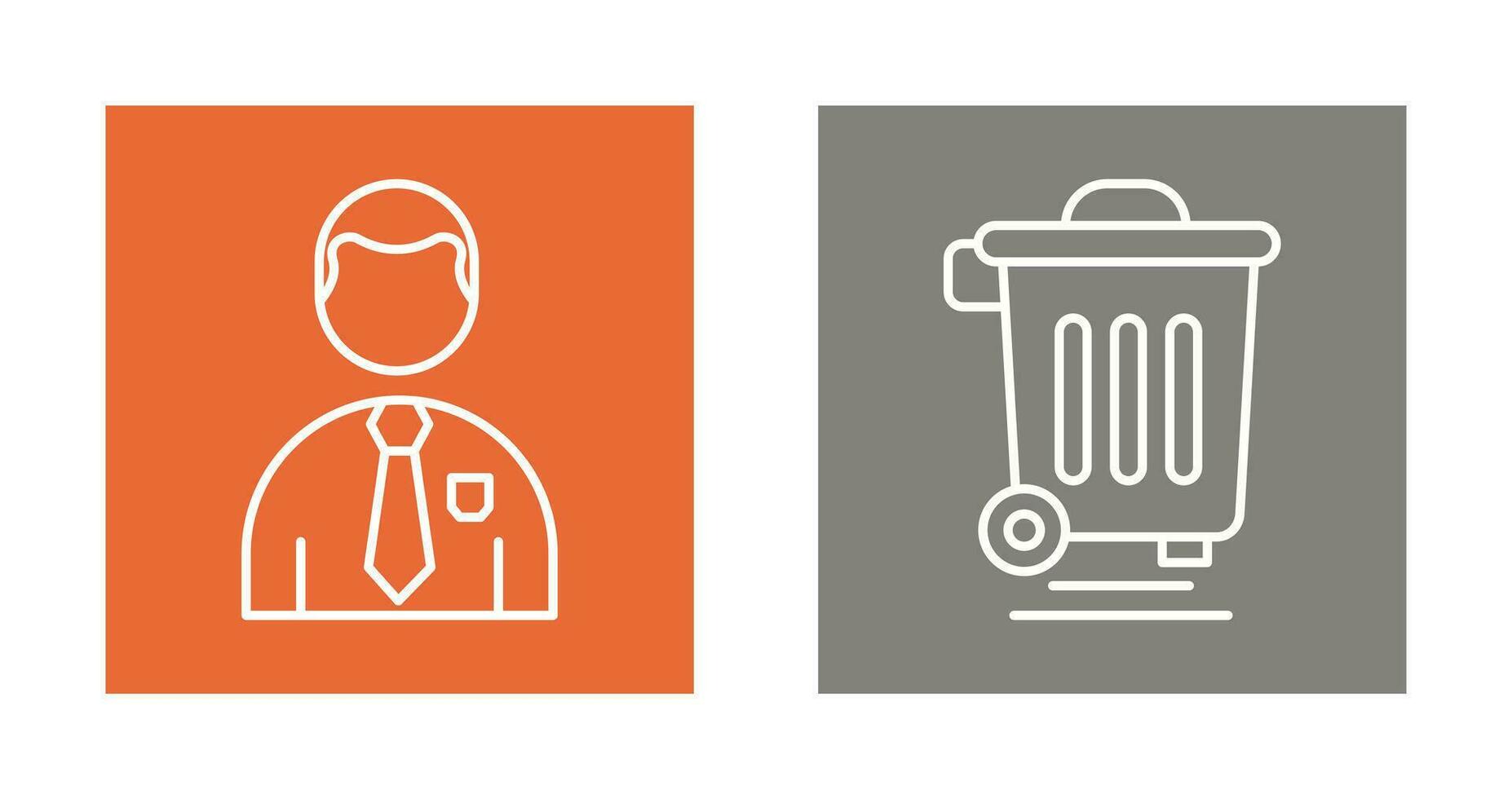 Employee and Dustbin Icon vector