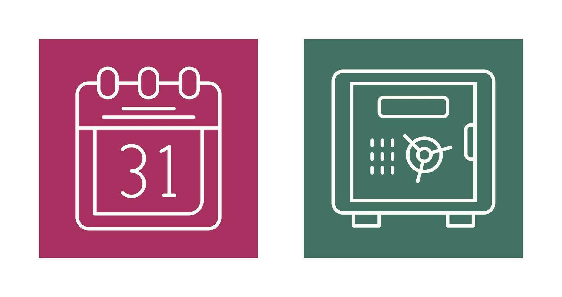 Calendar and Safe Box Icon vector
