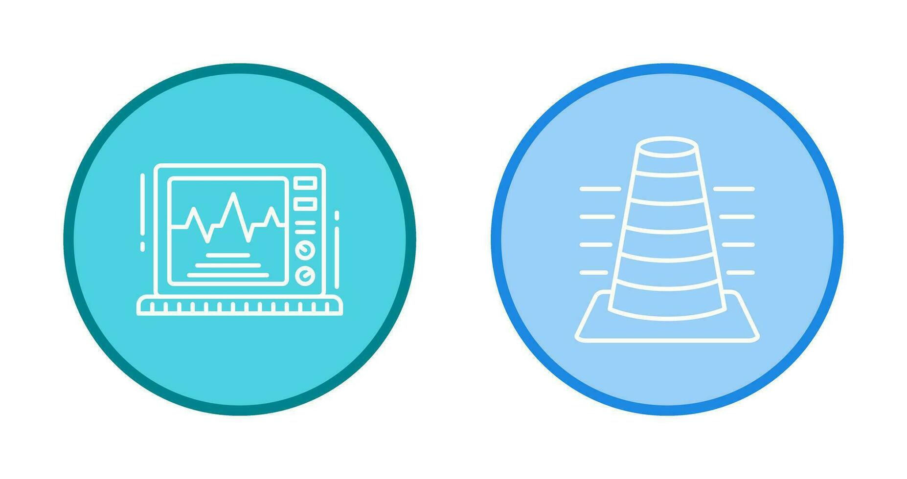 Bollard and Ekg Monitor Icon vector