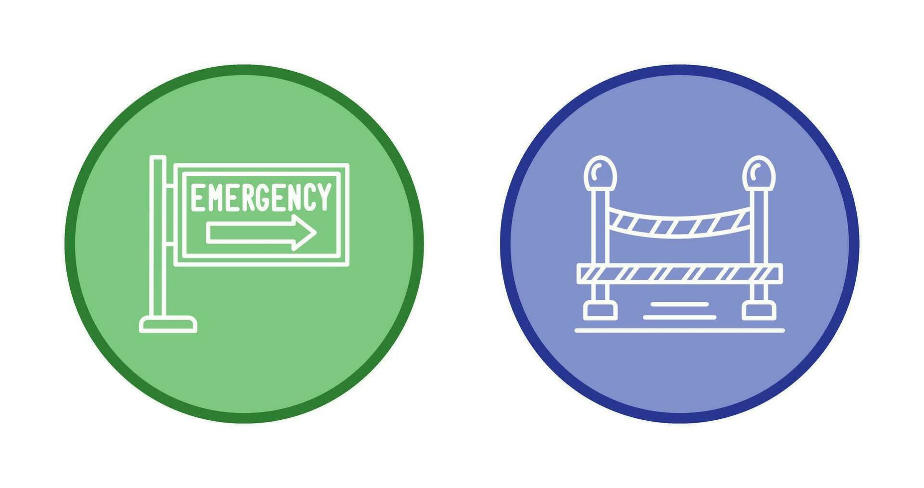 Emergency Sign and Do Not Cross Line, Icon vector