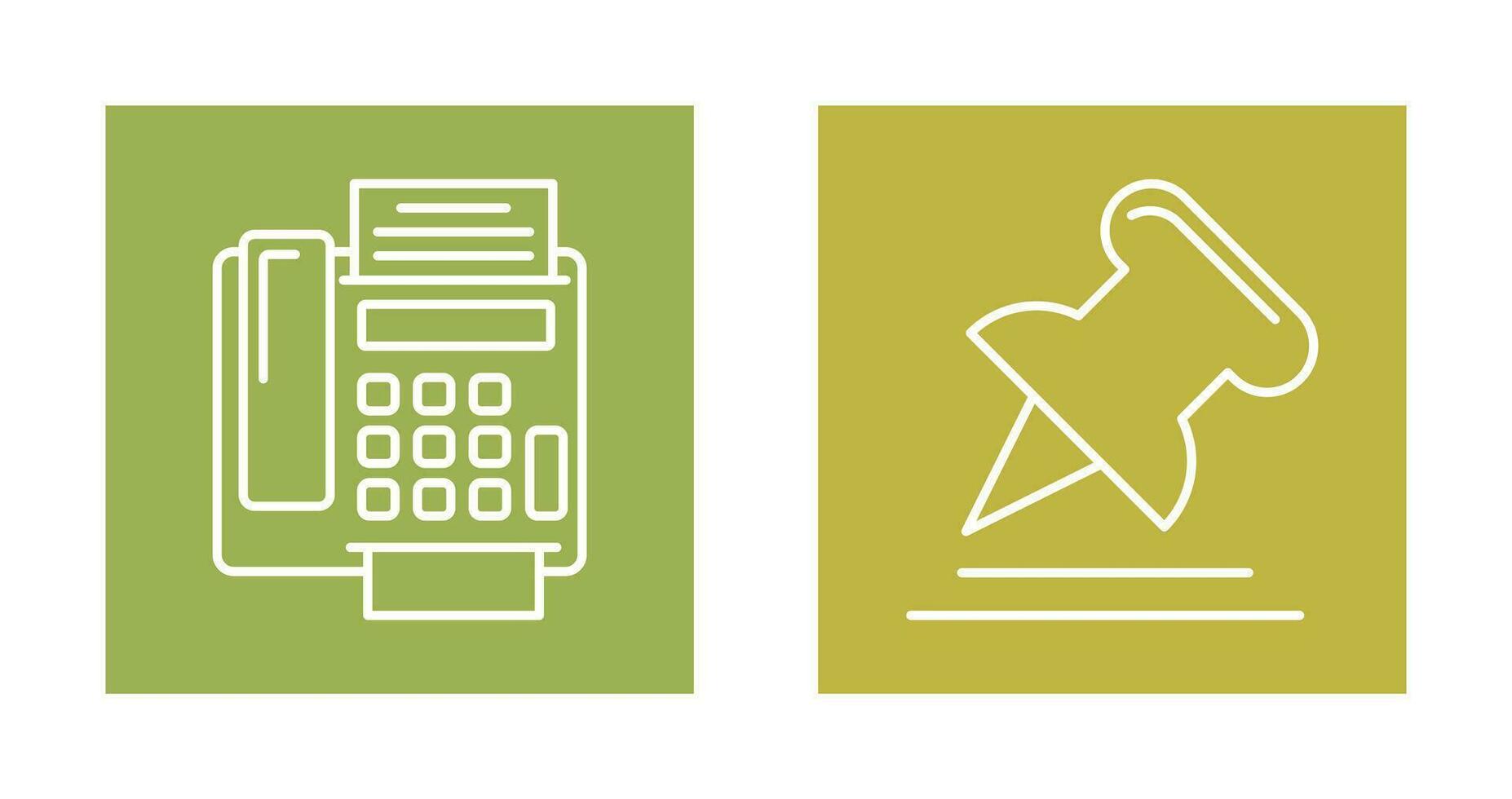 Fax Machine and Pin Icon vector