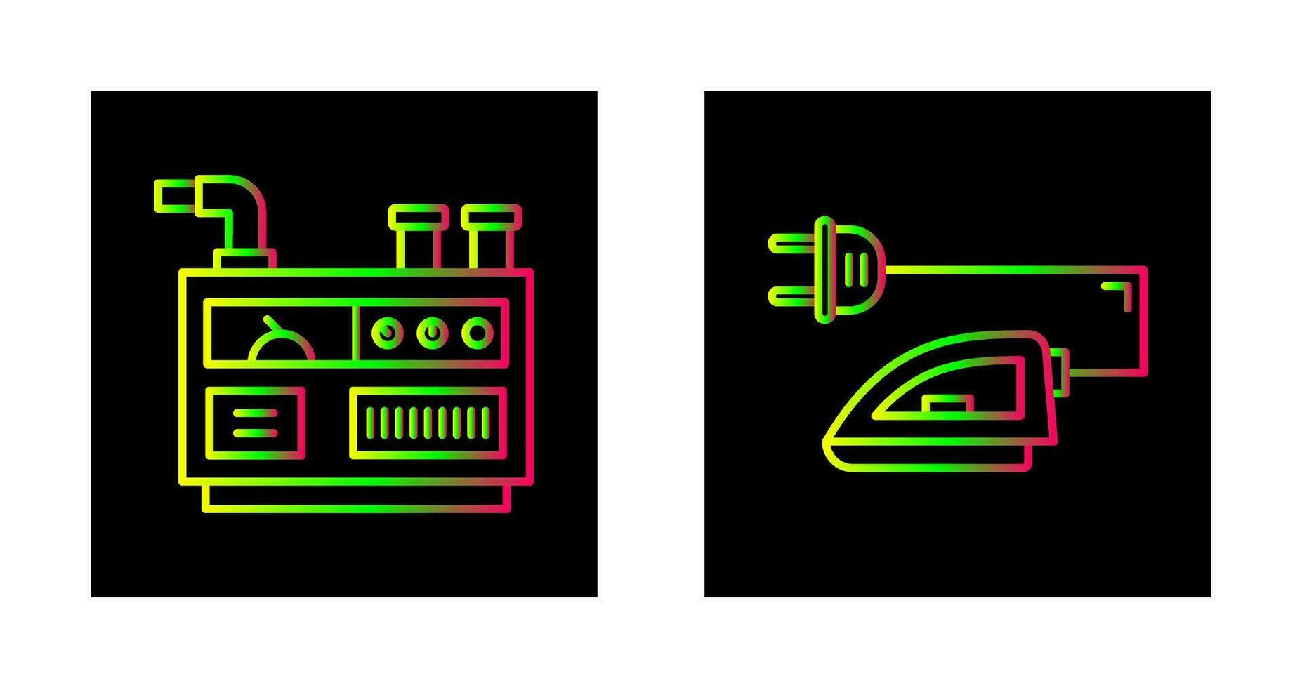 generador y hierro icono vector