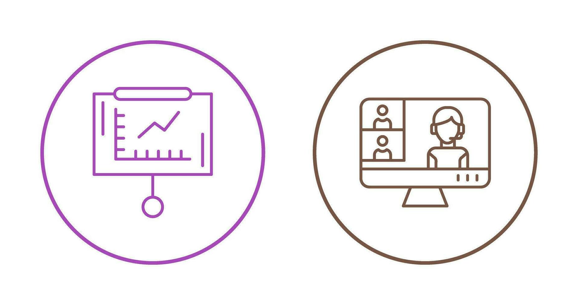 Line Graph and Conference video Call Icon vector