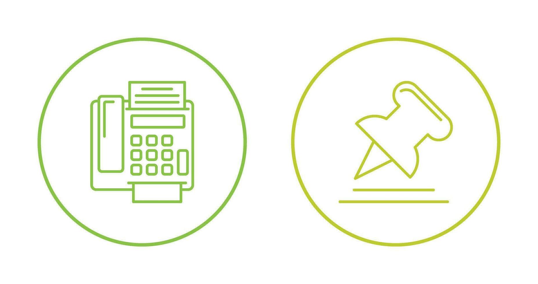Fax Machine and Pin Icon vector