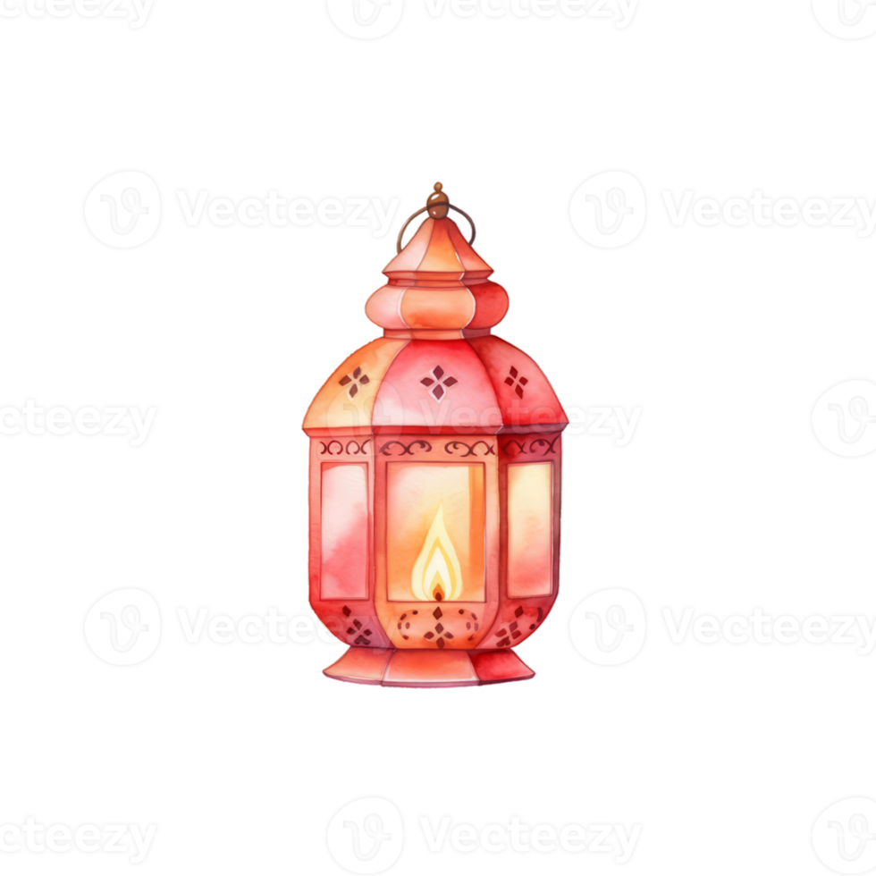 Colorful watercolor diwali lantern Generative Ai png