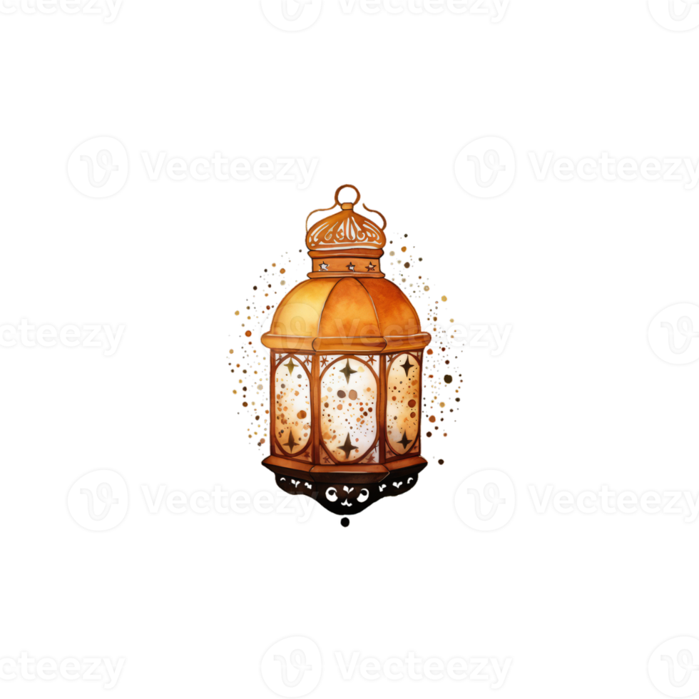Colorful watercolor diwali lantern Generative Ai png