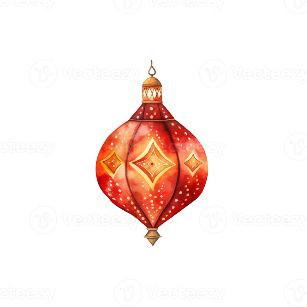 Colorful watercolor diwali lantern Generative Ai png
