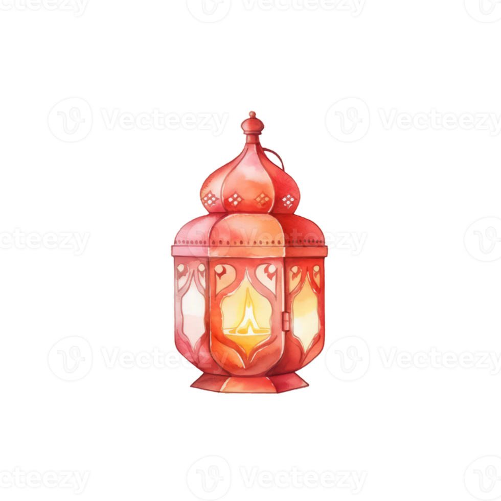 Colorful watercolor diwali lantern Generative Ai png