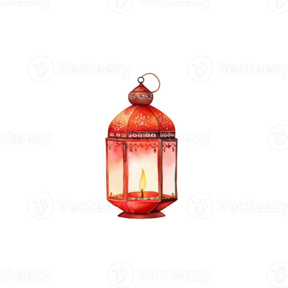 Colorful watercolor diwali lantern Generative Ai png