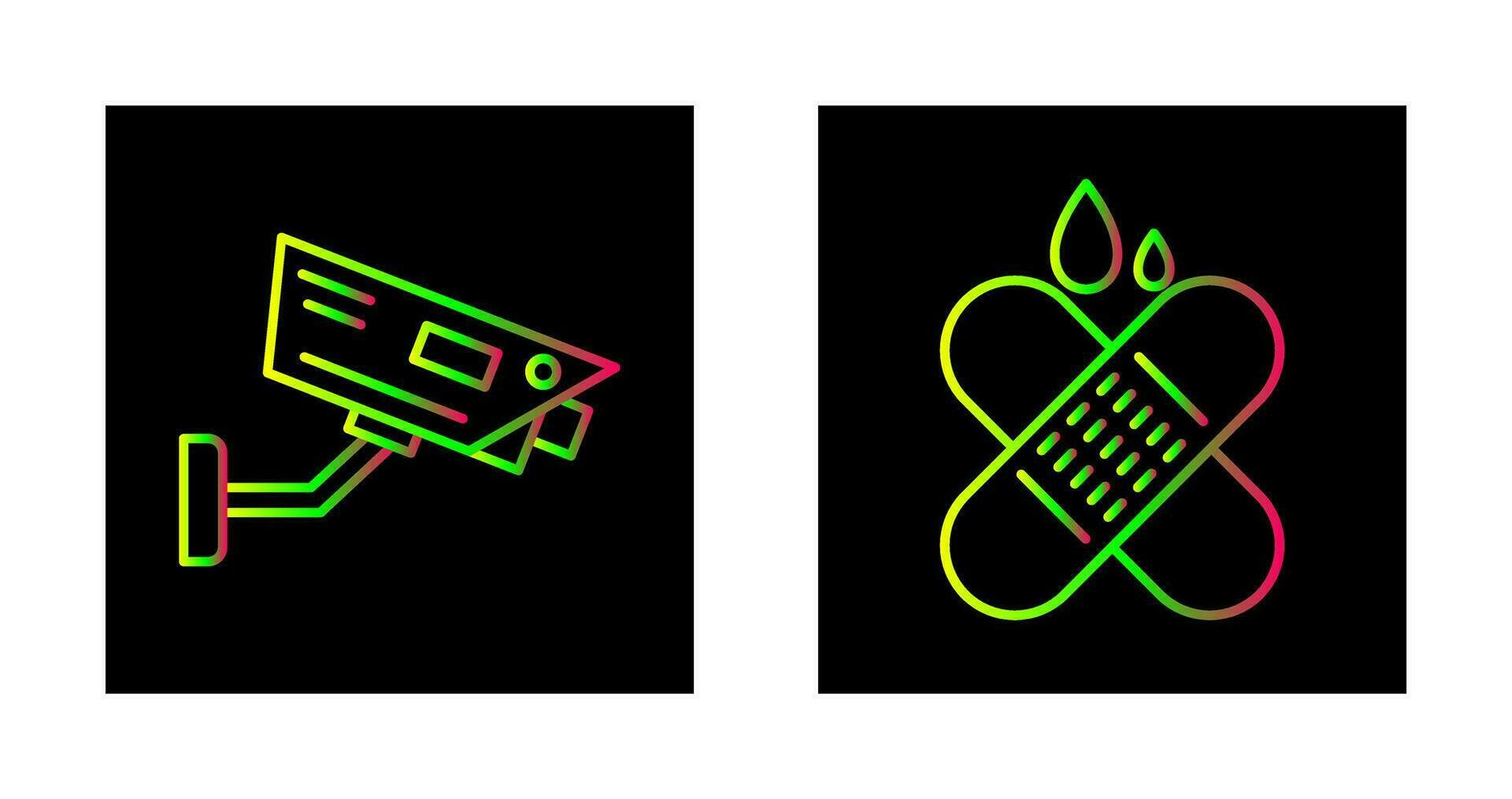 CcTv and Band Aid Icon vector