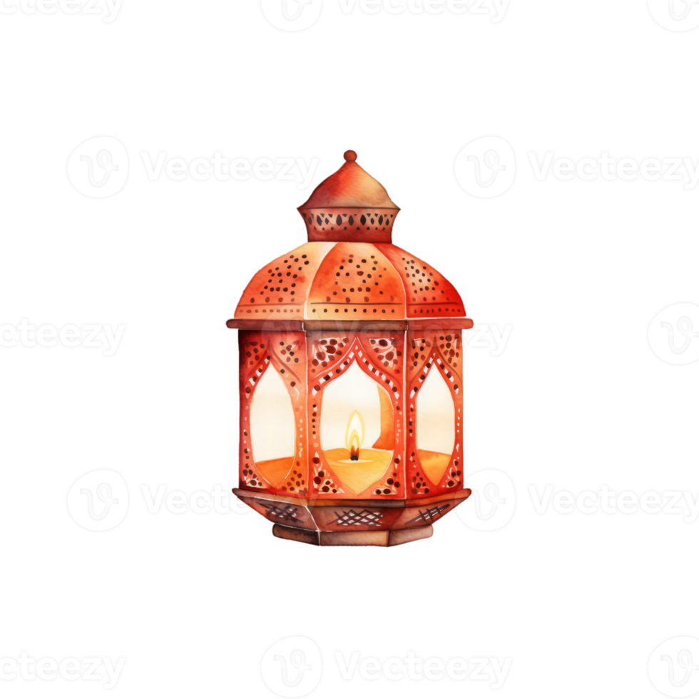 Colorful watercolor diwali lantern Generative Ai png