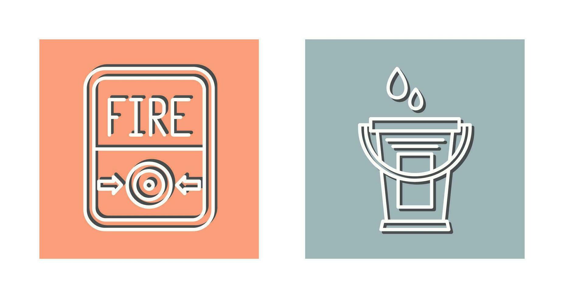 Fire Button and Water Bucket Icon vector