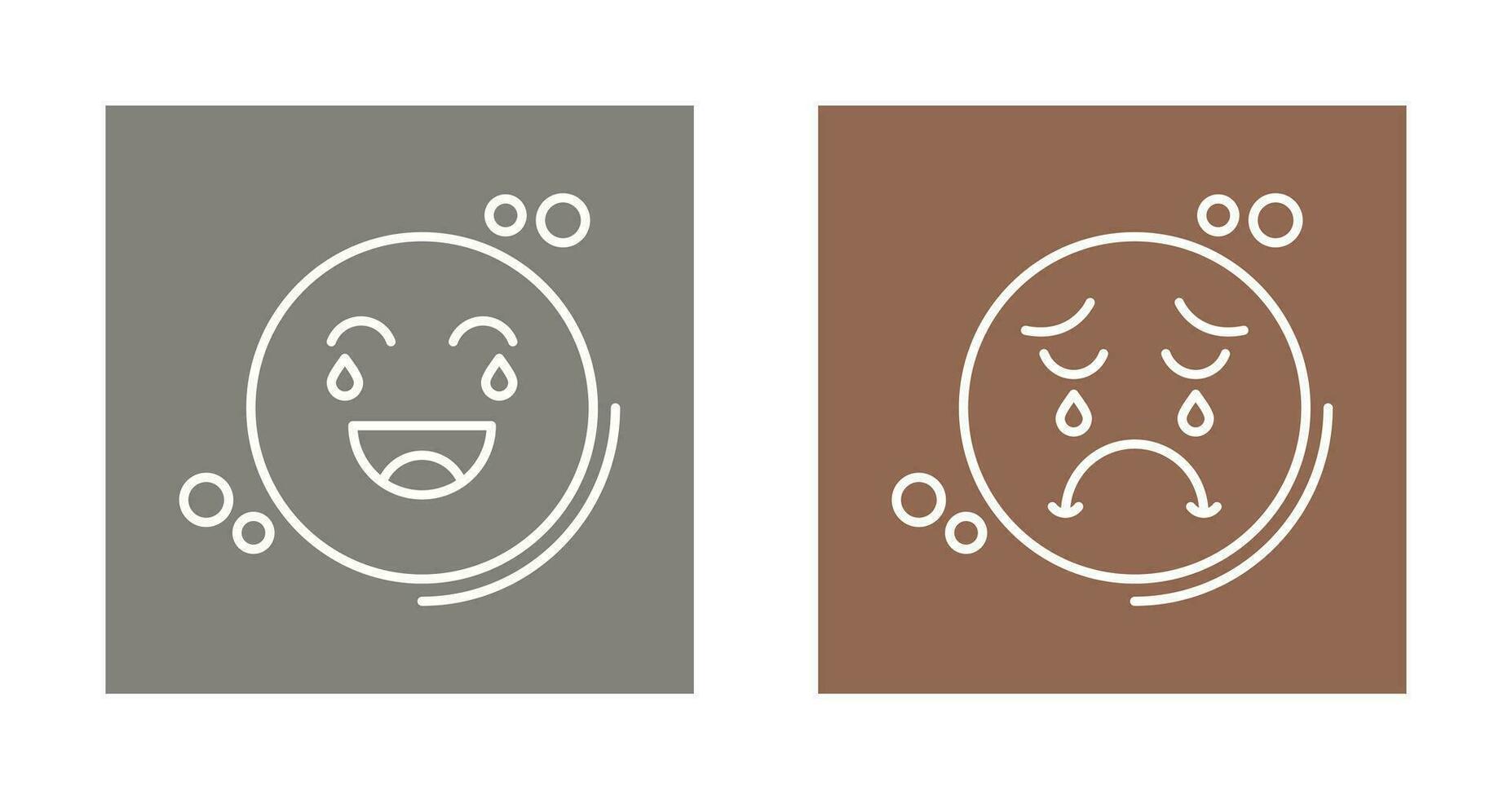 Loughing and Unhappy Icon vector